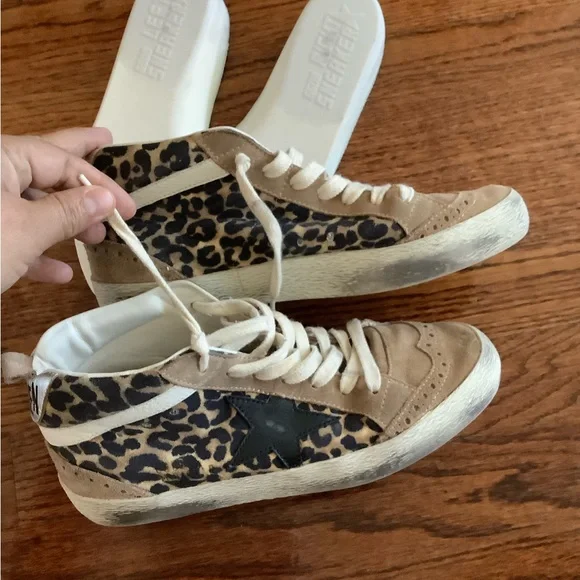Golden Goose Mid Stars Animal Neutral Tone Print Size 36 - Picture 12 of 13